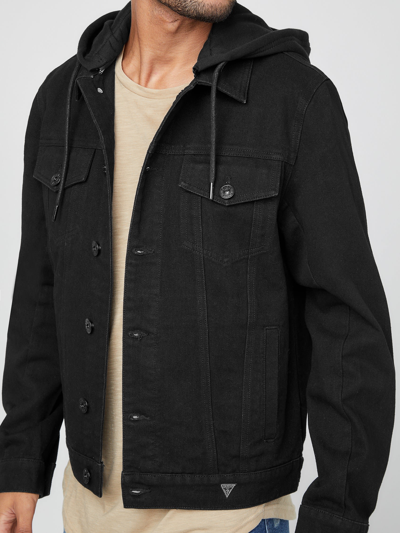 Shop Guess Factory Blake Denim Jacket In Black