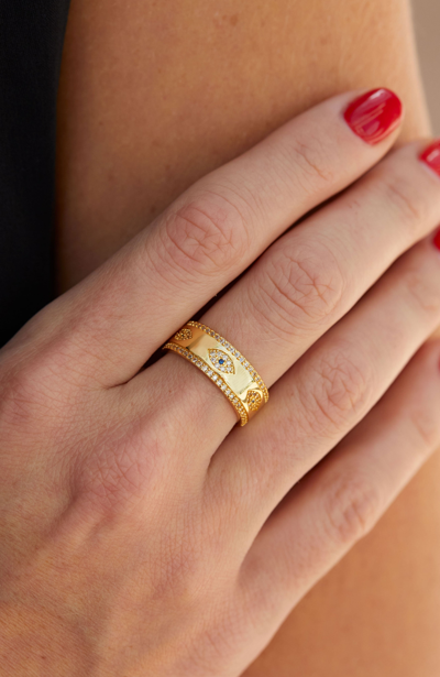 Savvy Cie Jewels Gold Evil Eye Band In Gold
