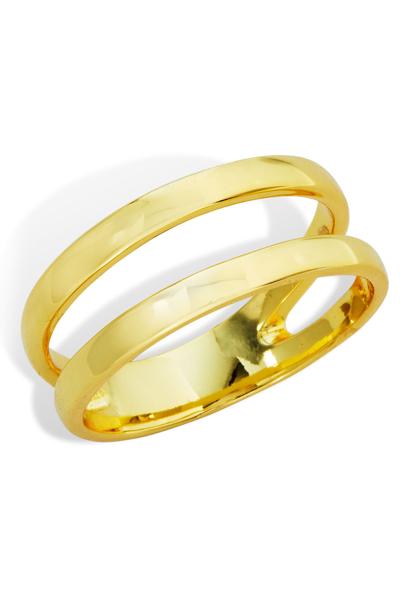 Shop Savvy Cie Jewels Gold Plate Open Ring In Yellow