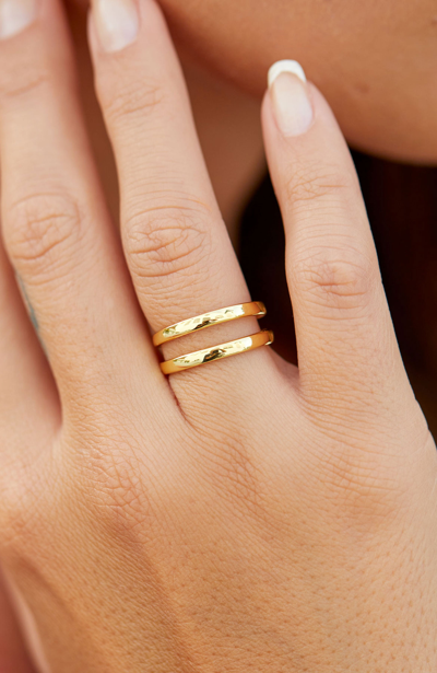 Savvy Cie Jewels Gold Plate Open Ring In Yellow