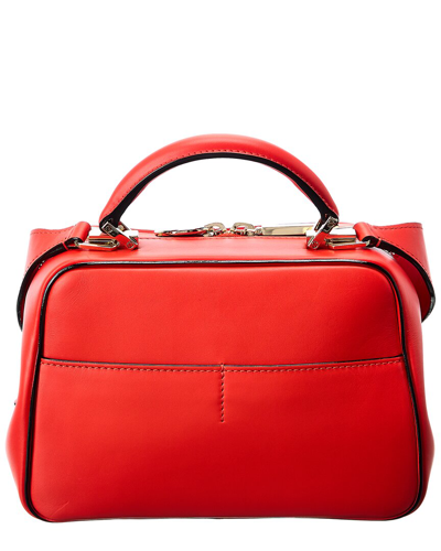 Shop Valextra Serie S Small Leather Shoulder Bag In Red
