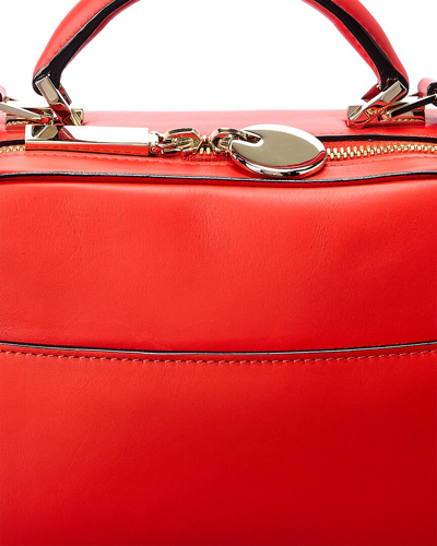 Shop Valextra Serie S Small Leather Shoulder Bag In Red