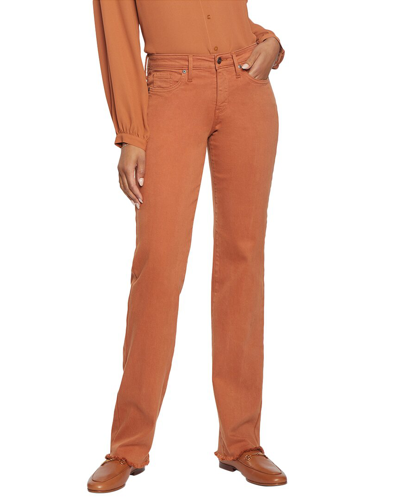 Shop Nydj Mid Rise Relaxed Straight Jean In Brown