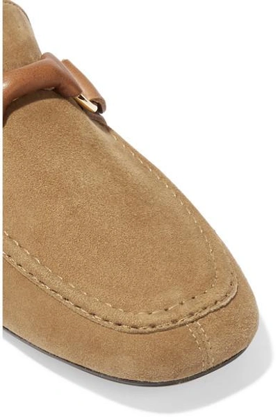 Shop Isabel Marant Farlow Leather-trimmed Suede Loafers