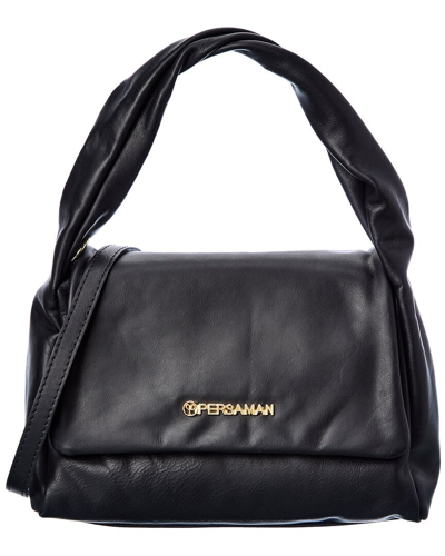 Shop Persaman New York Louise Top Handle Leather Satchel In Blue