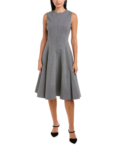 Shop Michael Kors Wool-blend Flare Sheath Dress In Grey
