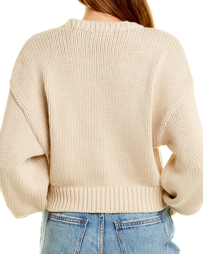 Shop Good American Chunky Oversized Sweater In Beige