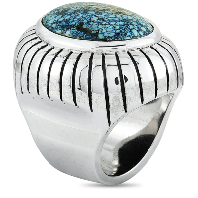 Shop King Baby Silver And Spotted Turquoise Ring