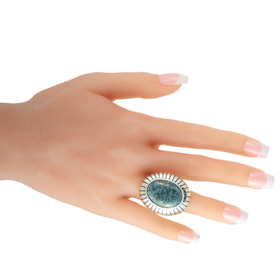 Shop King Baby Silver And Spotted Turquoise Ring