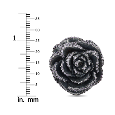 King Baby Silver And Pink Cubic Zirconia Rose Ring In Multi