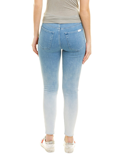 7 For All Mankind Ombre Sunstripe High-rise Ankle Skinny Jean In Blue