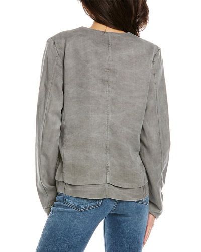 Shop Le Jean Garment Dyed Blazer In Grey