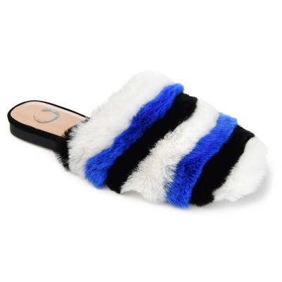 Shop Journee Collection Collection Women's Faux Fur Evelin Mule In Blue