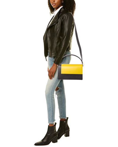 Shop Valextra Swing Medium Leather Shoulder Bag In Yellow