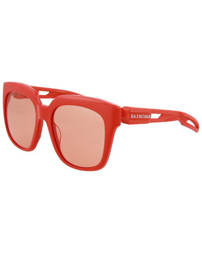 Shop Balenciaga Unisex Bb0025s 54mm Sunglasses In Red