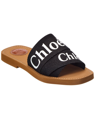 Shop Chloé Woody Sandal In Black