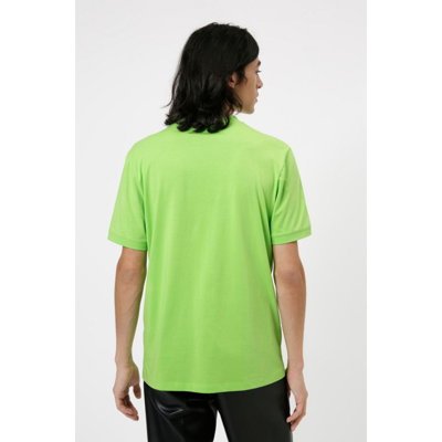 Shop Hugo Boss - Regular Fit Cotton T Shirt With Red Logo Label In Yellow