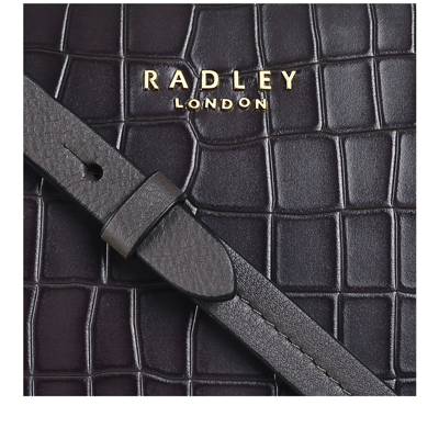 Shop Radley London Liverpool Street 2.0 Faux Croc - Medium Ziptop Satchel In Black