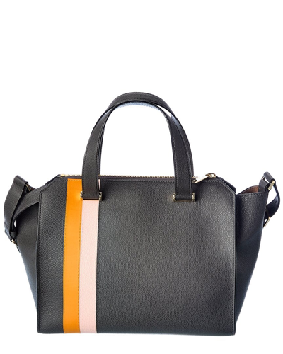 Shop Valextra Passepartout Medium Leather Tote In Black