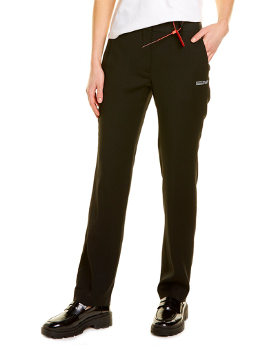 Off-white High-waist Tailored Wool-blend Pant In Black