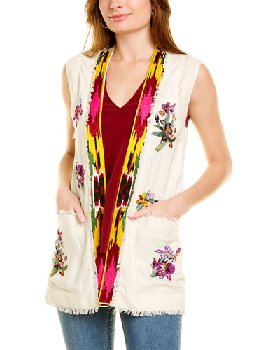 Shop Etro Embroidered Silk Vest In Multi