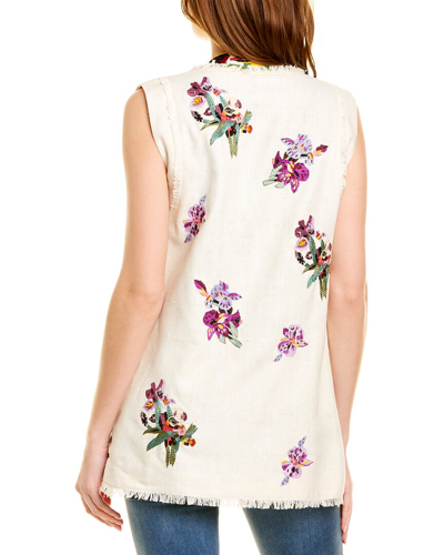 Shop Etro Embroidered Silk Vest In Multi