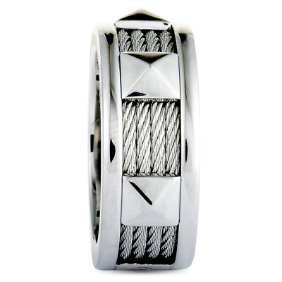 Shop Charriol Forever Stainless Steel Cable Band Ring In White