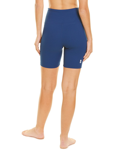 Shop Solid & Striped Sport High Tide Ribbed Biker Short In Blue