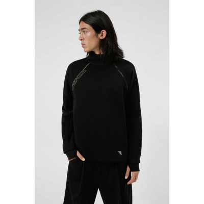 Shop Hugo Boss - Mock Neck Sweatshirt With Glow In The Dark Logo In Black