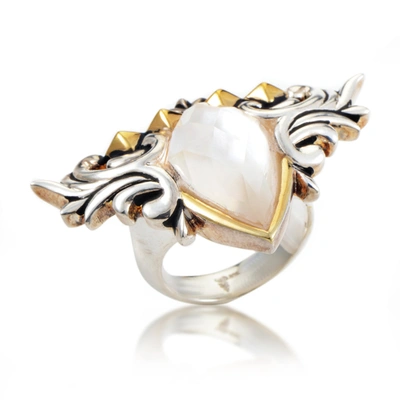 Shop Stephen Webster Superstud Baroque Sterling Silver Mother Of Pearl & Quartz Ring In White
