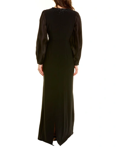 Shop Sachin & Babi Gigi Silk-blend Gown In Black