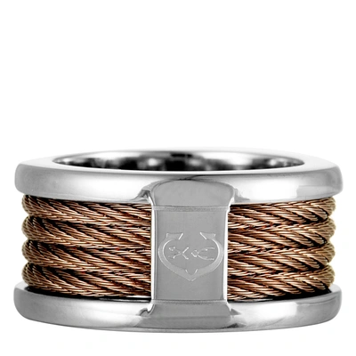 Shop Charriol Forever Stainless Steel And Bronze Pvd Cable Band Ring In White