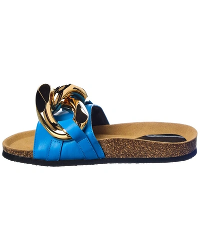 Shop Jw Anderson Chain Leather Sandal In Blue