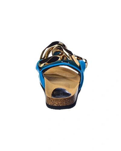Shop Jw Anderson Chain Leather Sandal In Blue