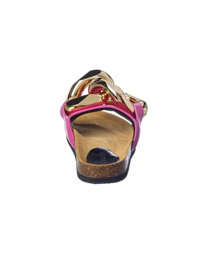Shop Jw Anderson Chain Leather Sandal In Pink