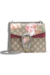 GUCCI Dionysus mini printed coated canvas and suede shoulder bag