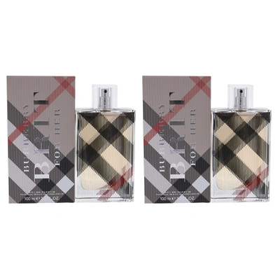 Shop Burberry Brit For Her By  For Women - 3.3 oz Edp Spray - Pack Of 2 In Green