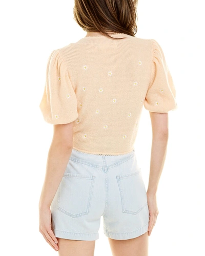 Shop 70/21 Embroidered Wool & Mohair-blend Top In Beige