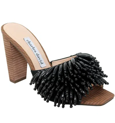 Charles David Women's Hottie Beaded Suede Sandals In Black