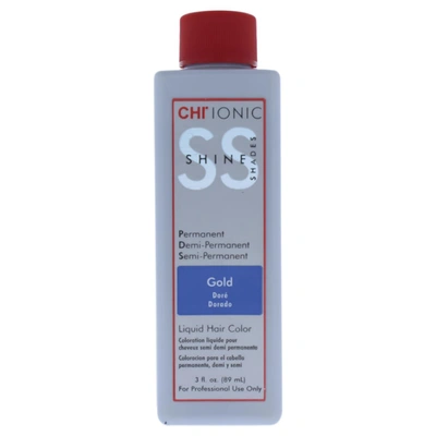 Shop Chi I0084061 Ionic Shine Shades Liquid Hair Color For Unisex - Gold - 3 oz In Red