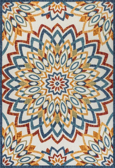 Shop Jonathan Y Flora Abstract Bold Mandala High-low Indoor/outdoor Red/blue/yellow Area Rug