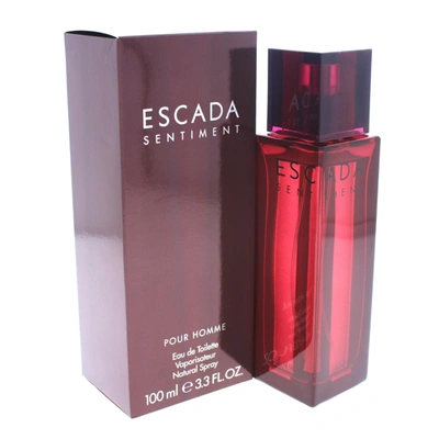 Shop Escada M-1233 3.4 oz Sentiment Edt Spray For Men In Red