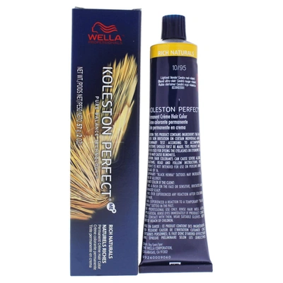 Shop Wella I0087079 Koleston Perfect Permanent Creme Hair Color For Unisex - 10 95 Lightest Blonde & Cendre Red In Blue