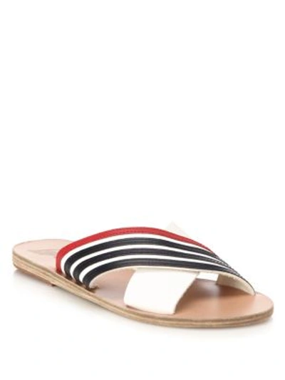 Shop Ancient Greek Sandals Thais Leather Crossover Slides In Multi