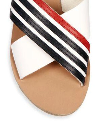 Shop Ancient Greek Sandals Thais Leather Crossover Slides In Multi