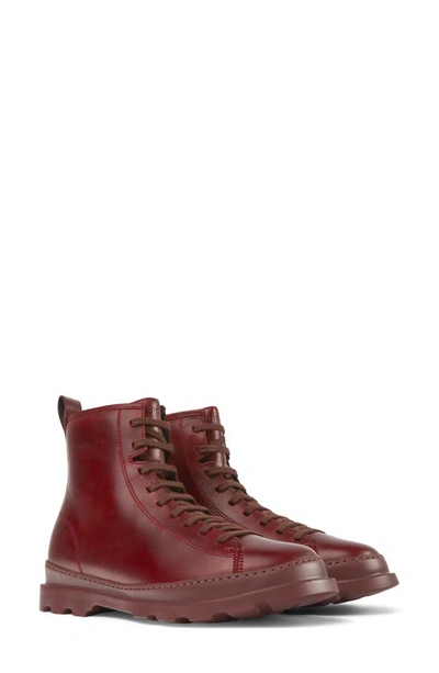 Shop Camper Brutus Combat Boot In Burgundy