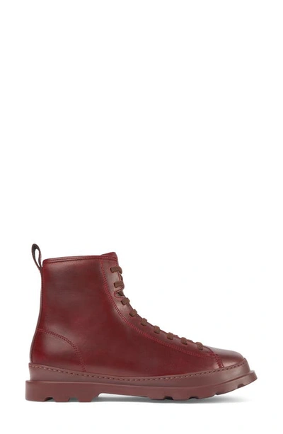 Camper Brutus Combat Boot In Burgundy