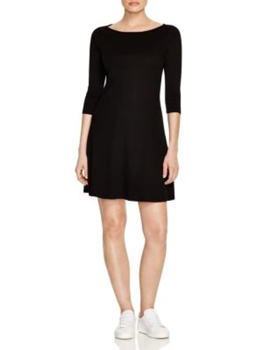 Three Dots Trista Boat Neck Dress In Black