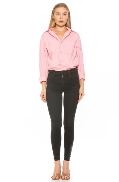 Shop Alexia Admor Amber Classic Boyfriend Fit Button-up Shirt In Pink