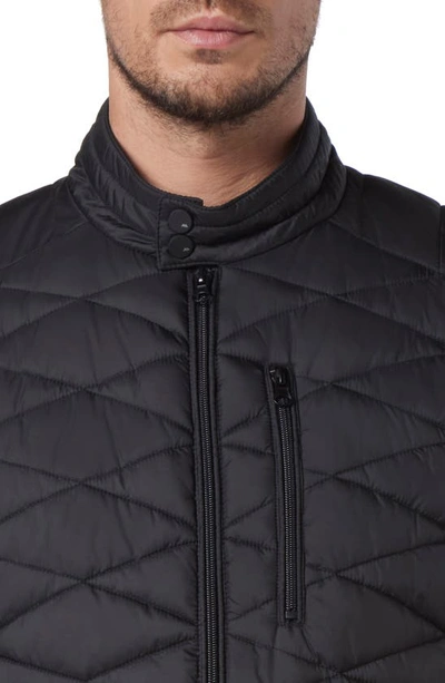 Shop Andrew Marc Hackett Diamond Quilted Jacket In Black